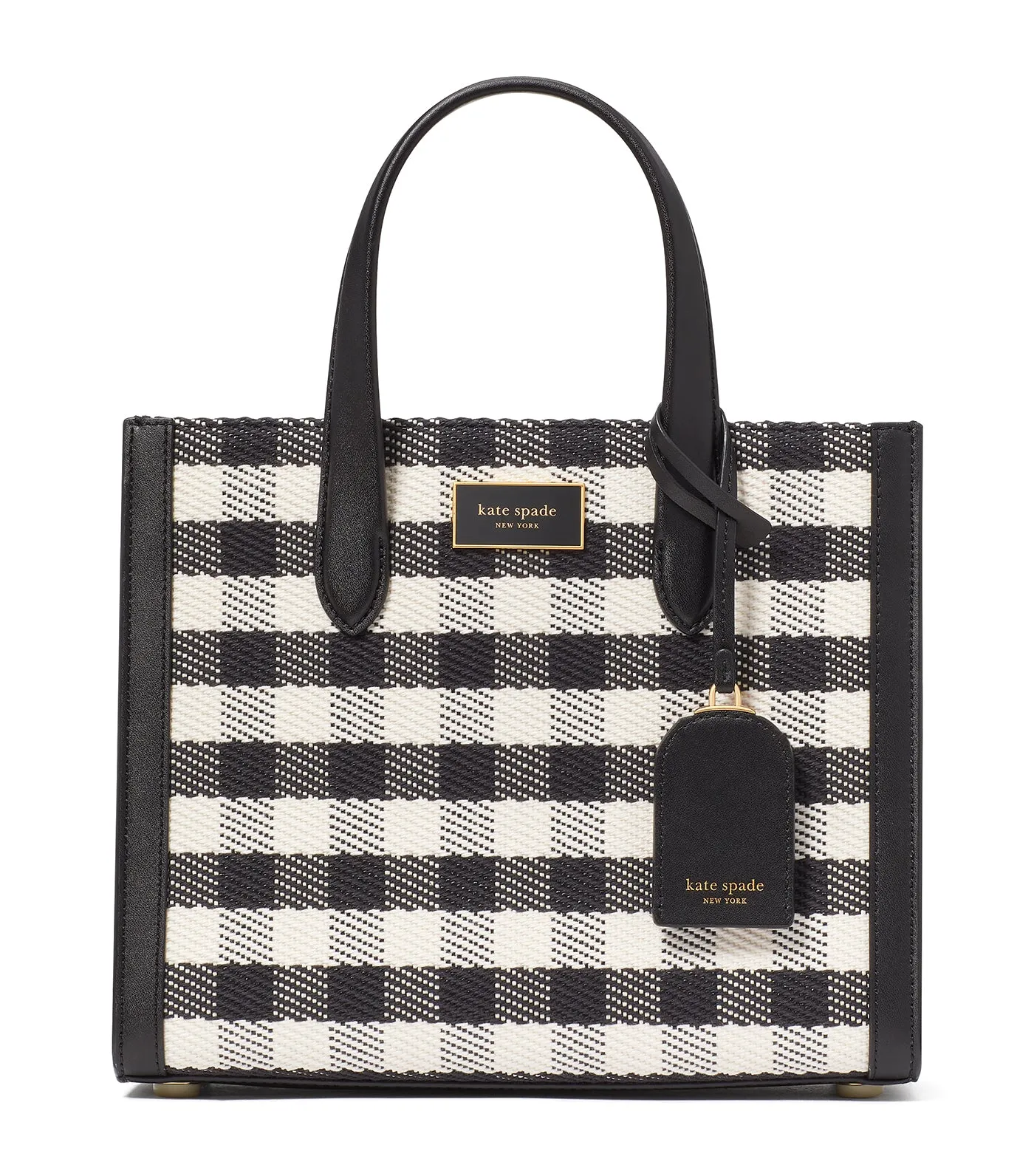 Manhattan Gingham Tweed Fabric Tote Black Multi