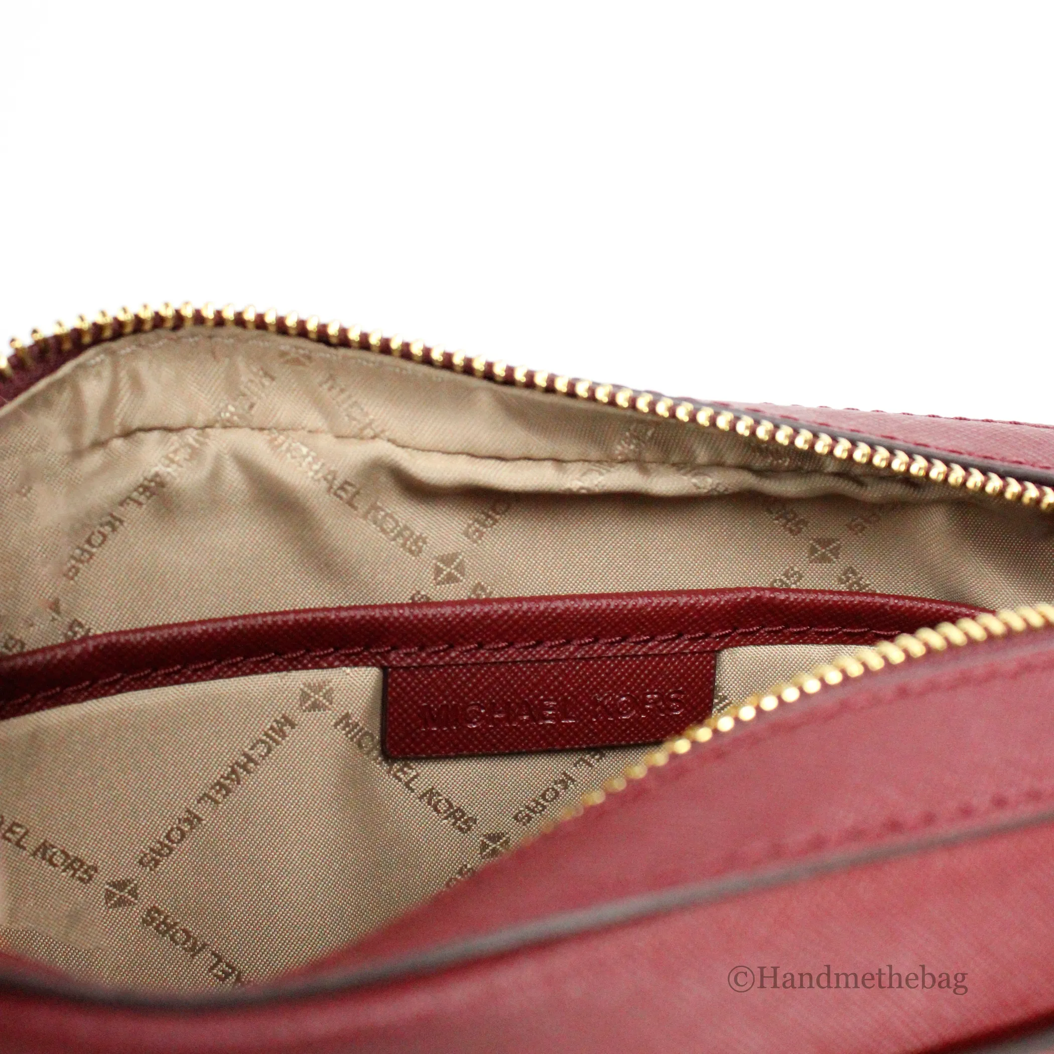 Michael Kors Jet Set EW Dark Cherry Zip Chain Crossbody