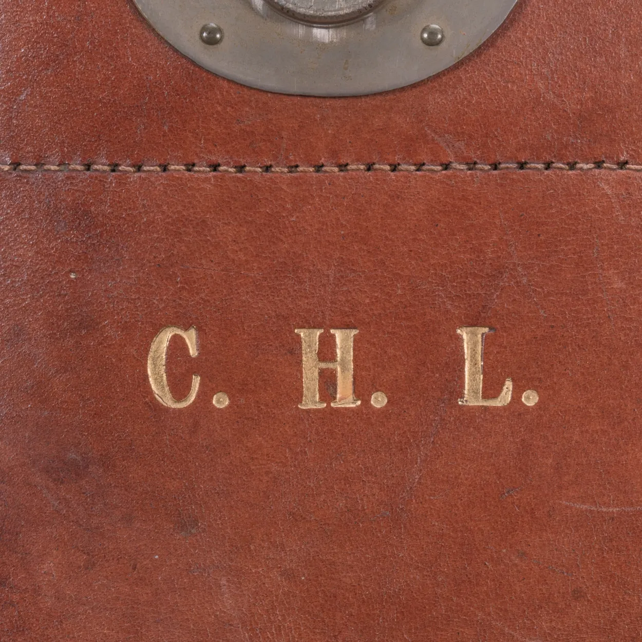 Mid Tan Flap-Over Leather Briefcase