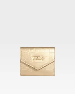 Mini Leather Wallet in Gold