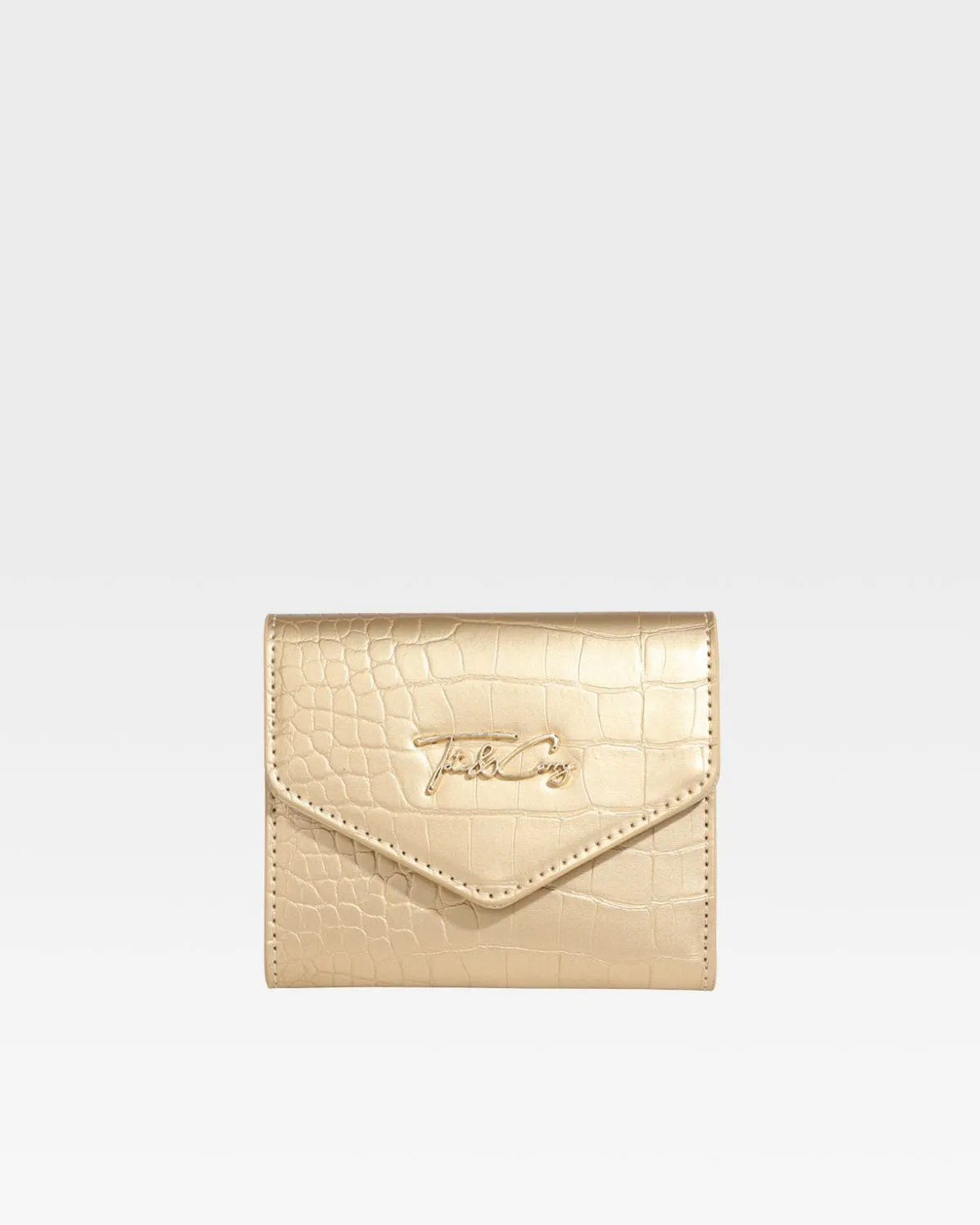 Mini Leather Wallet in Gold
