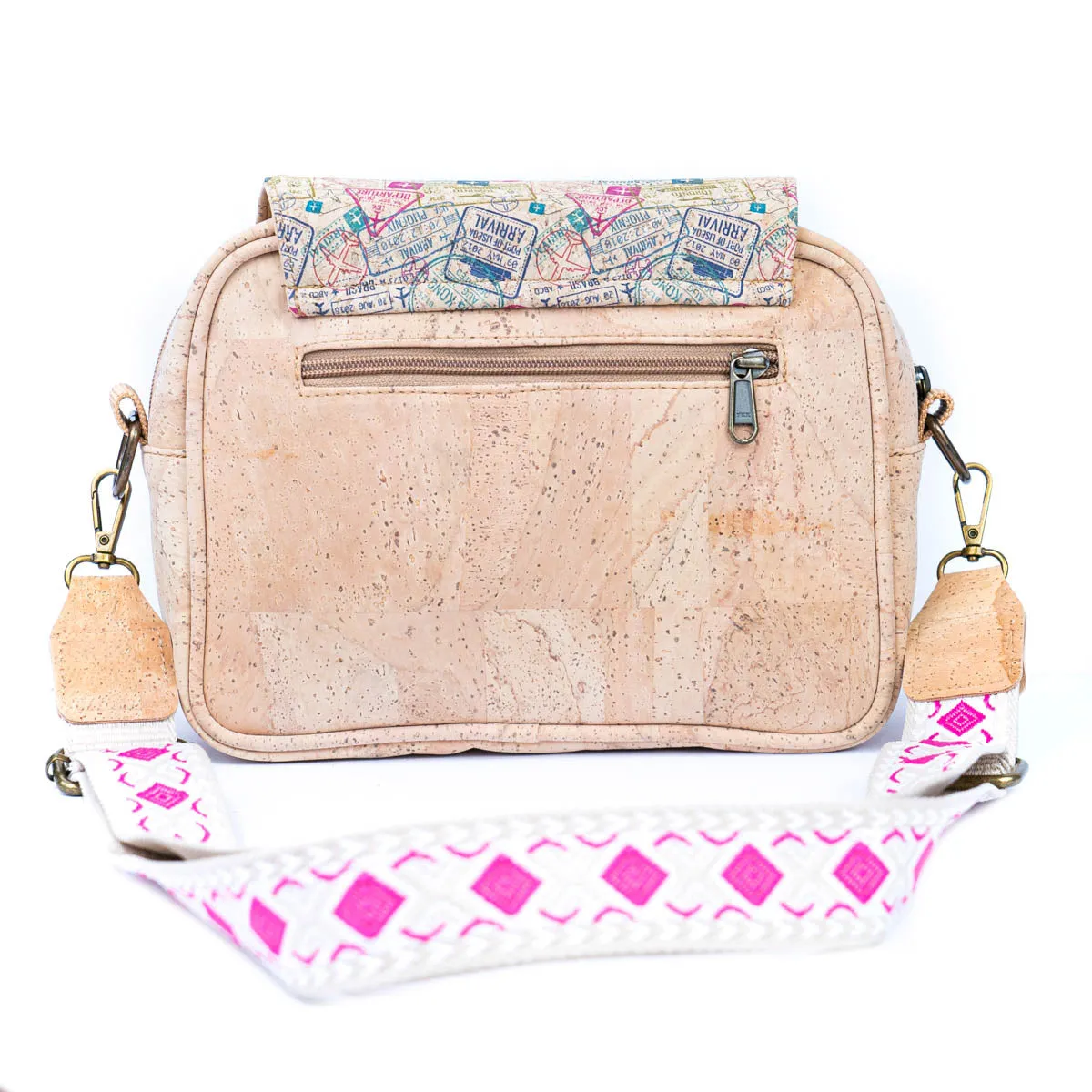 Natural Cork Women's Multi-Pocket Crossbody Bag BAGP-276A