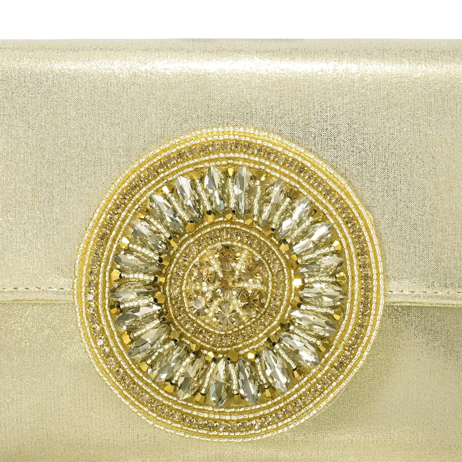 Peora Gold-Toned Textured Purse Clutch for women (C32G)