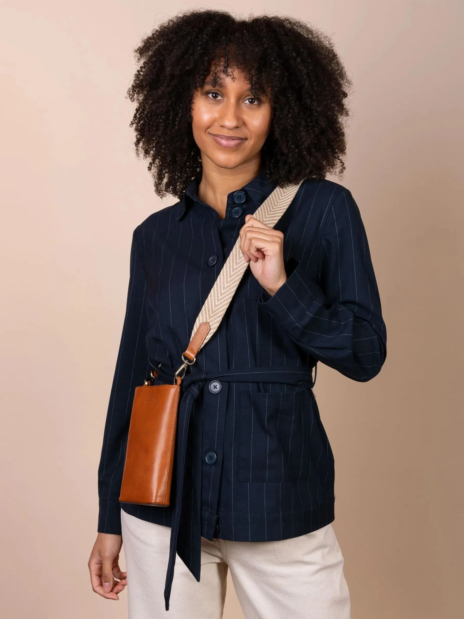 Phone Bag Charlie Cognac Leather | O My Bag