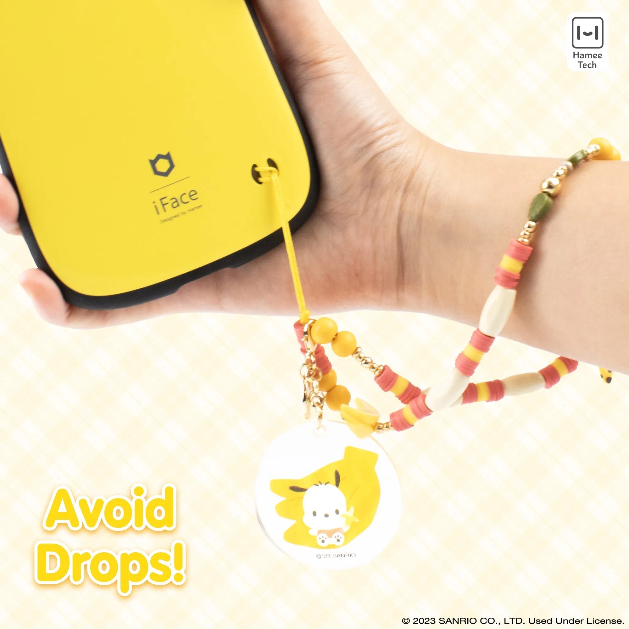 Pochacco Banana Beaded Charm Mobile Phone Wrist Strap