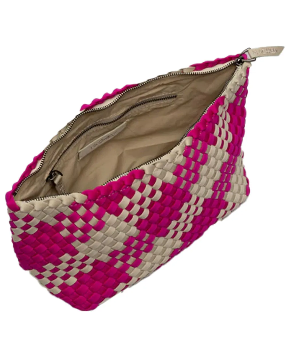 Portofino Plaid Cosmetic Bag in Hibiscus