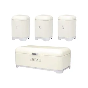 Retro Vintage Bread Bin Cream 3pc Set CH889