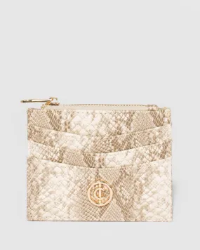 Snake Print Chiara Arrow Double Card Purse