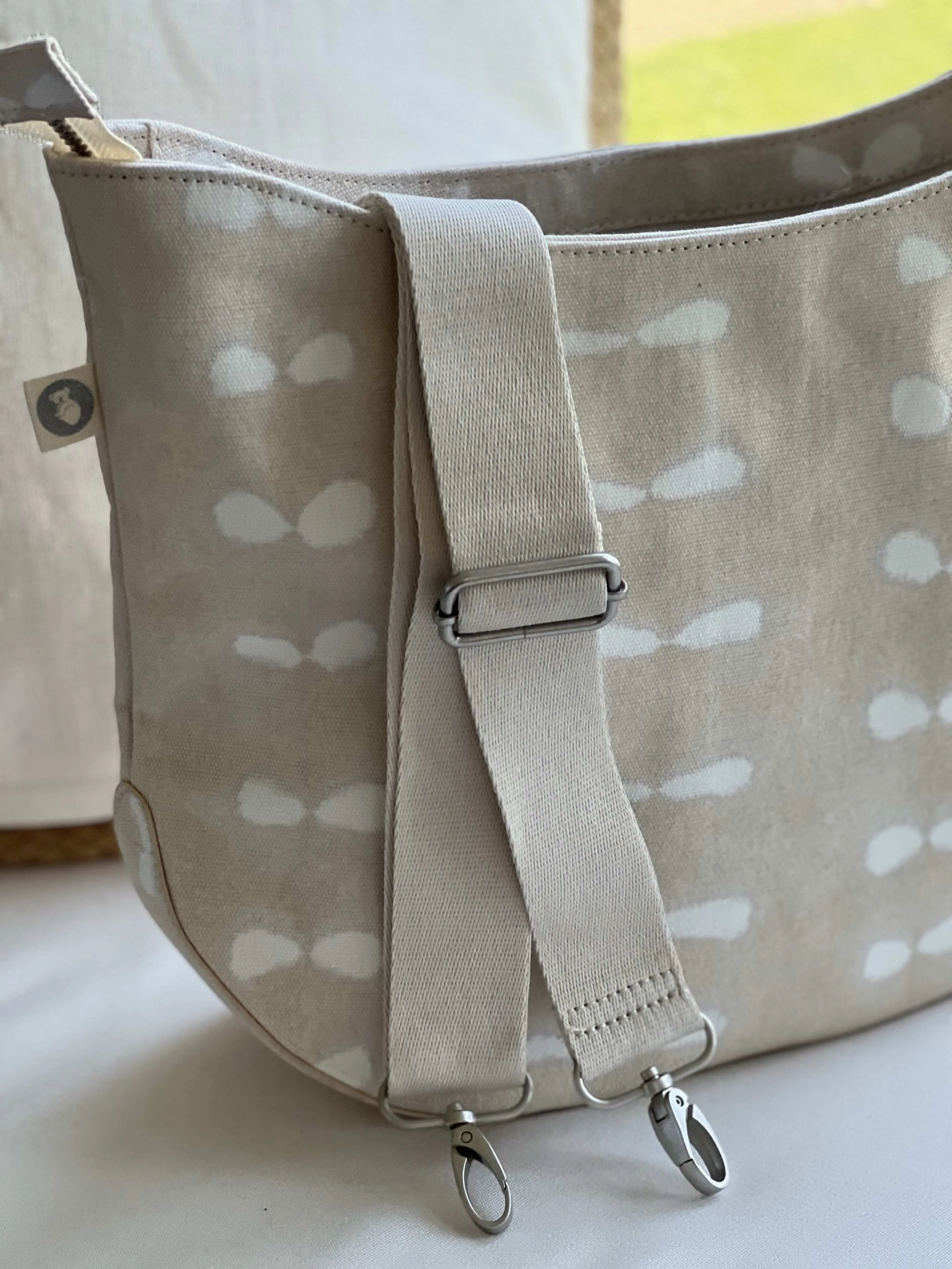 Stone Shibori City Bag with Tans and White IMAGINE Strap Only $38