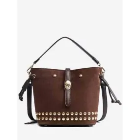 Studded Multipurpose Handbag - Cappuccino