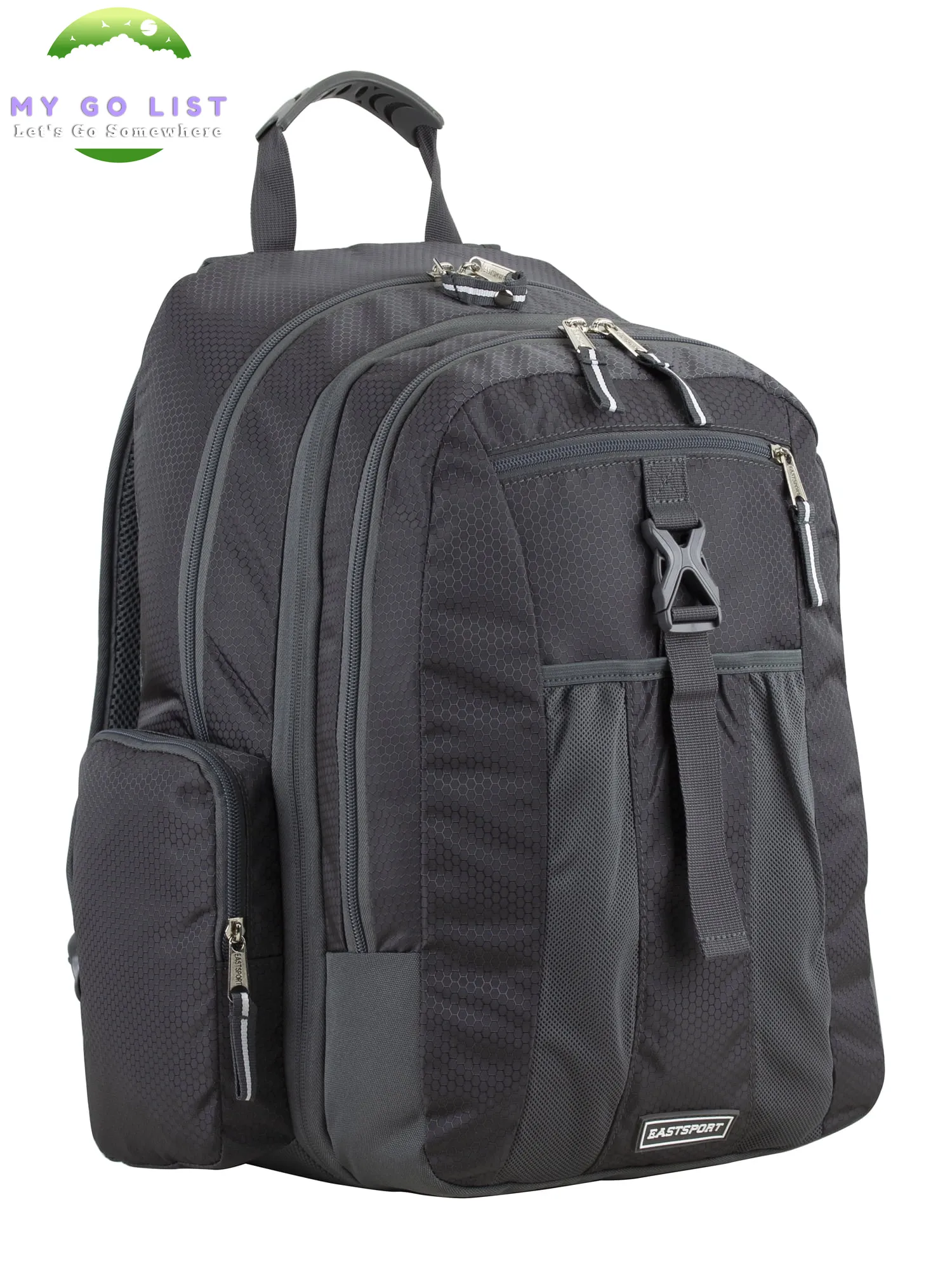 Unisex Premier Expandable Recycled Backpack, Charcoal