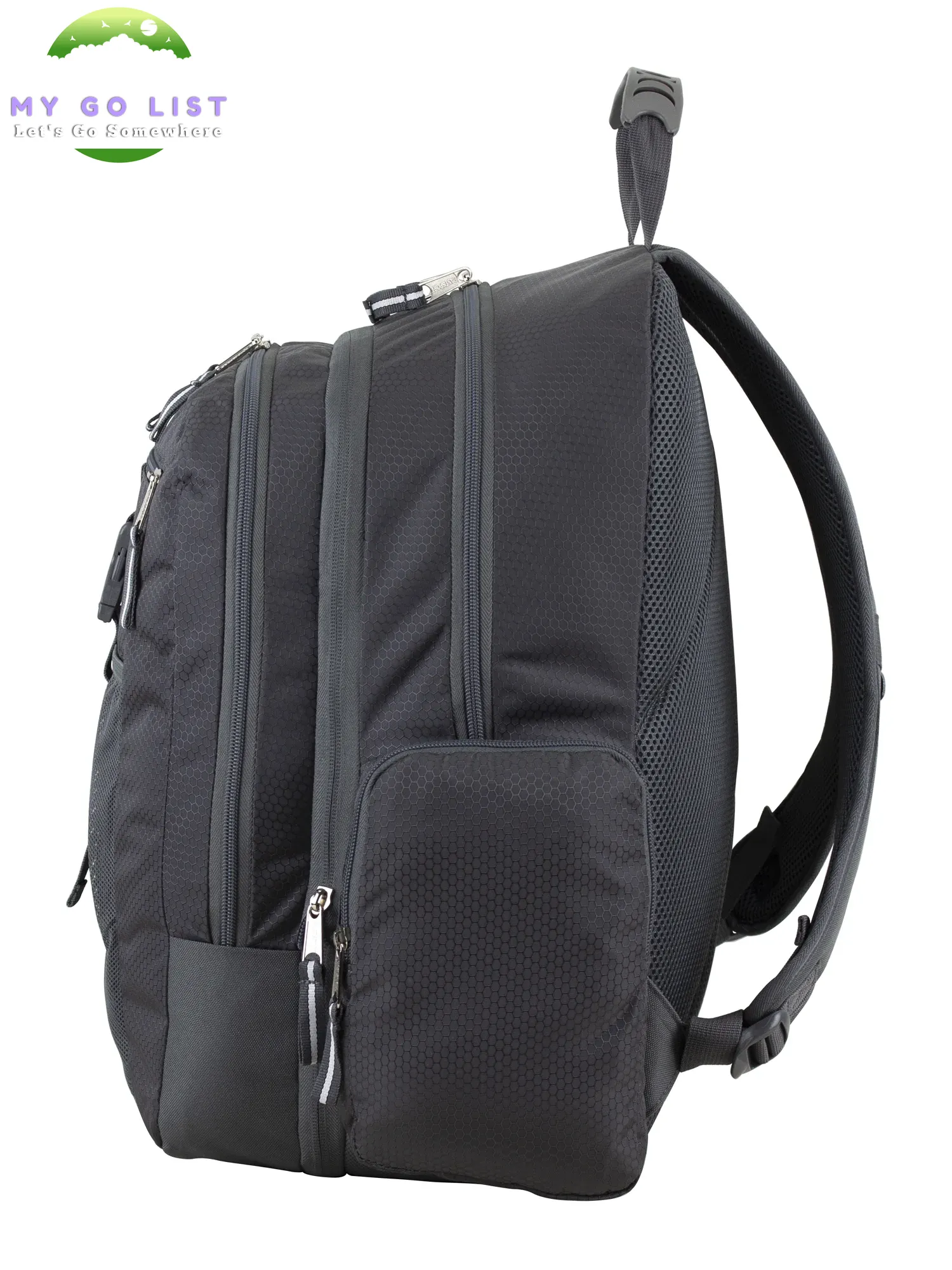 Unisex Premier Expandable Recycled Backpack, Charcoal