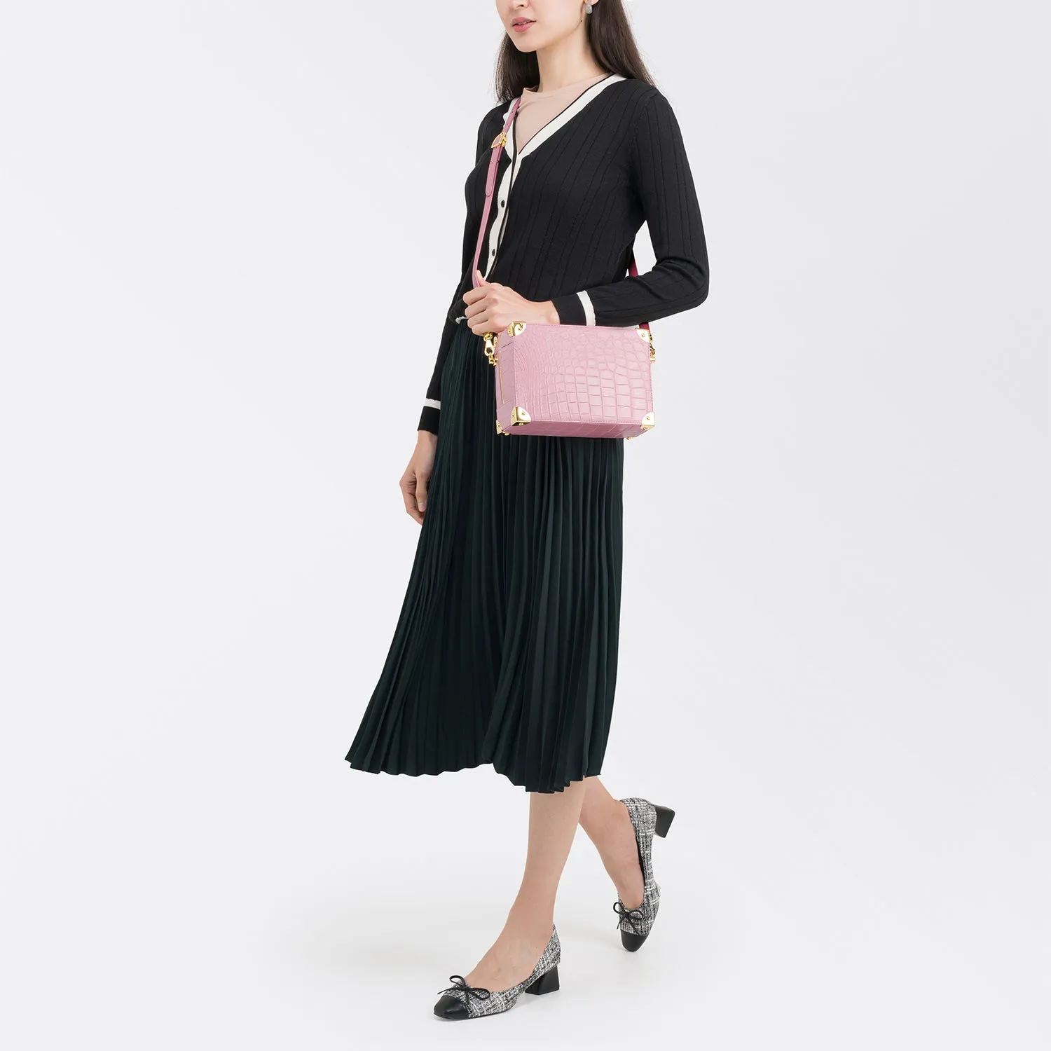 UNSIGNED APPLIQUÉ BOX CROSSBODY BAG