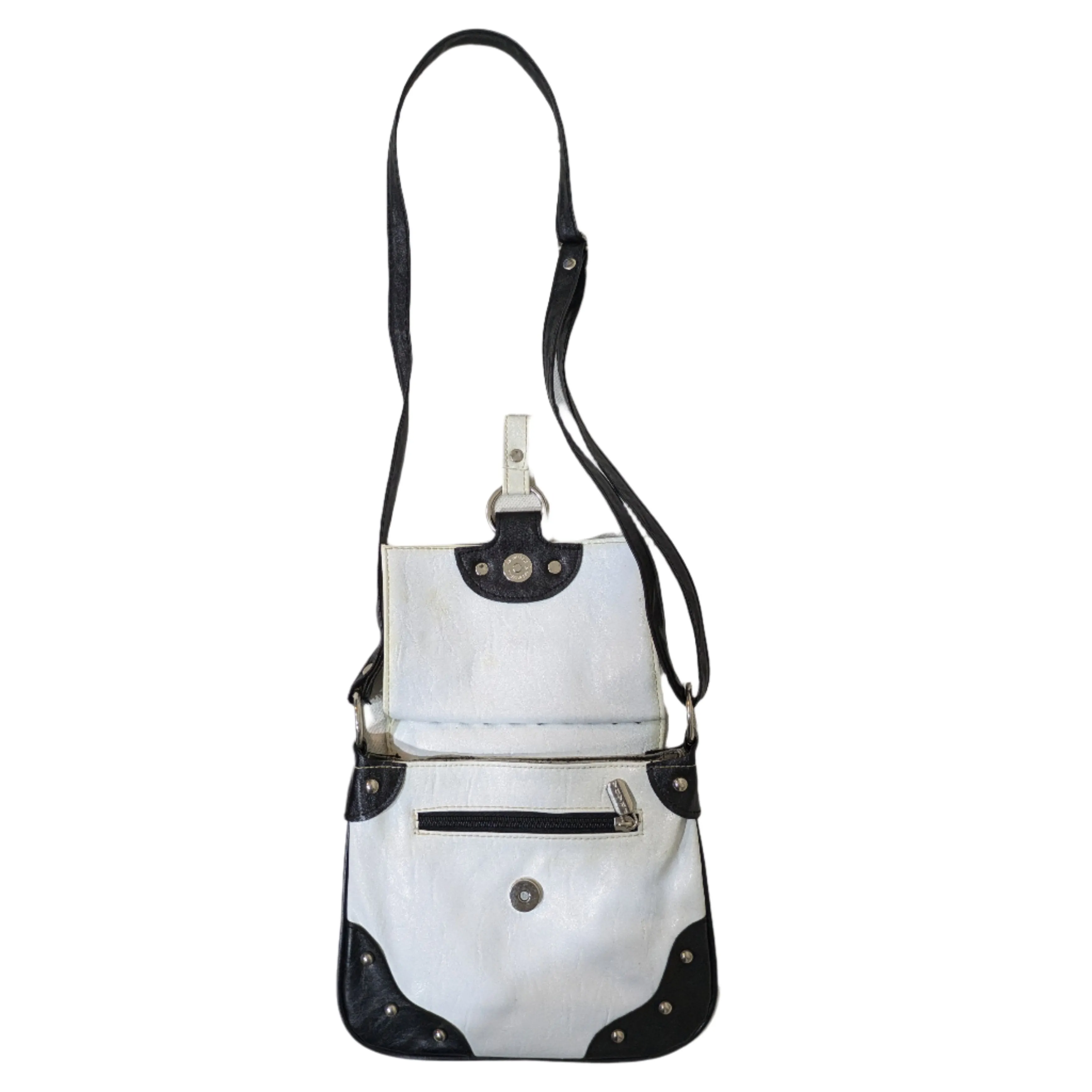 Vintage Two-Tone Prada Milano Shoulder Bag (Cream and Black)
