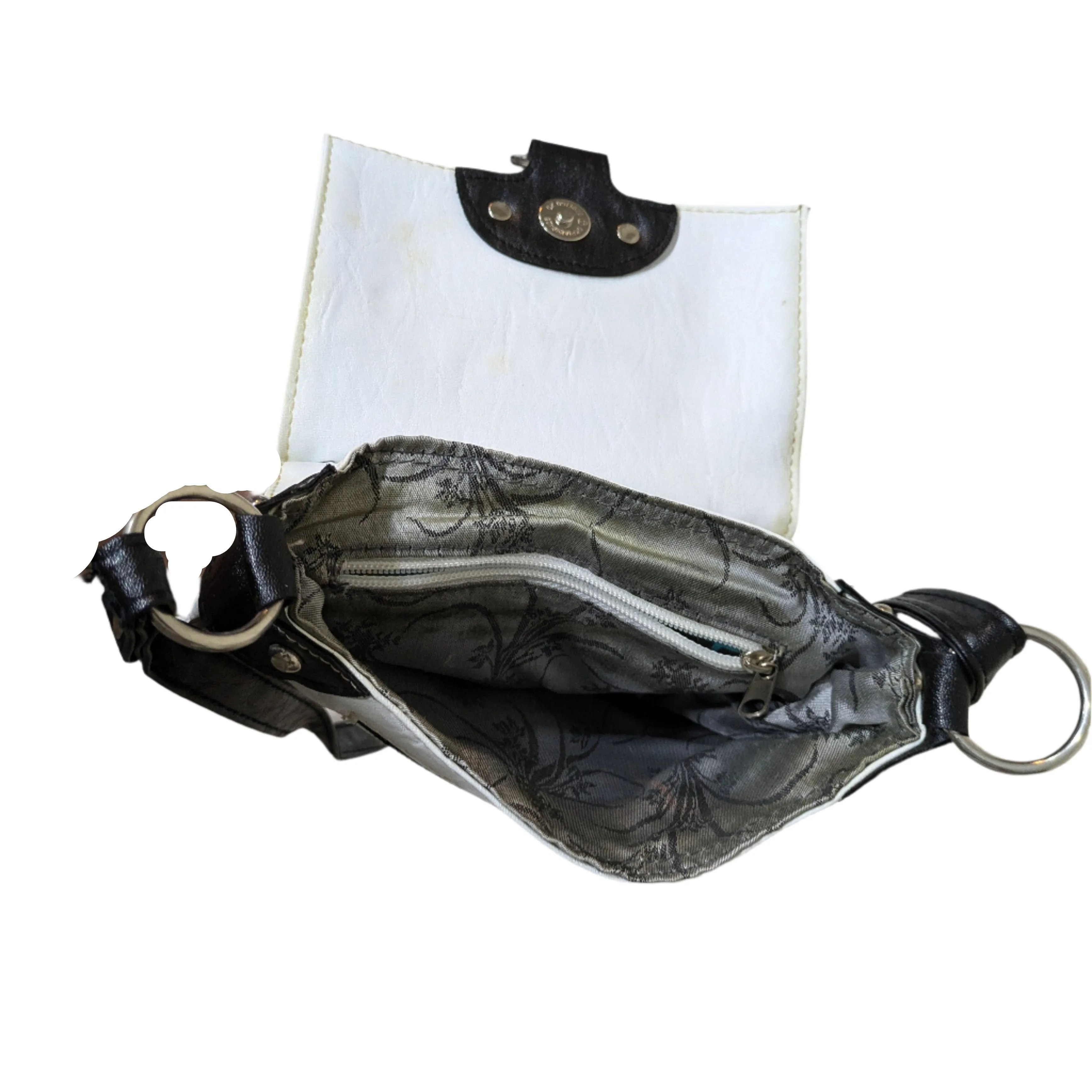 Vintage Two-Tone Prada Milano Shoulder Bag (Cream and Black)