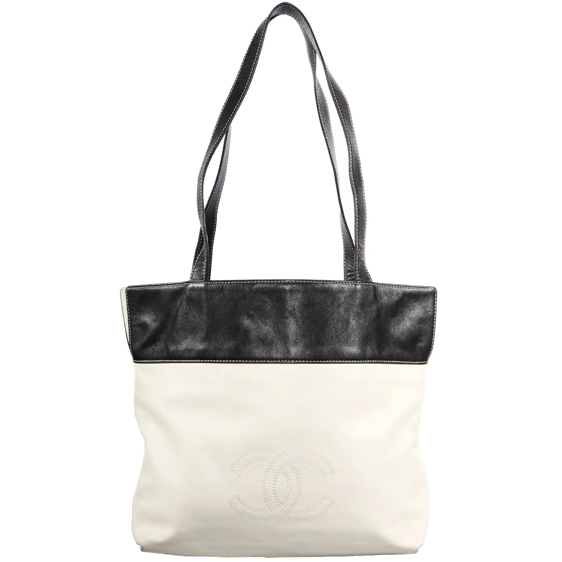 VTG CHANEL TIMELESS LEATHER SHOULDER TOTE BAG