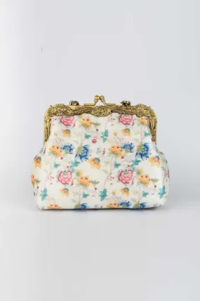 White Phool Wari Printed Clutch