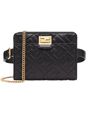 Women's Upside Down Bumbag in Black/Gold | 8BT305A72VF17BD