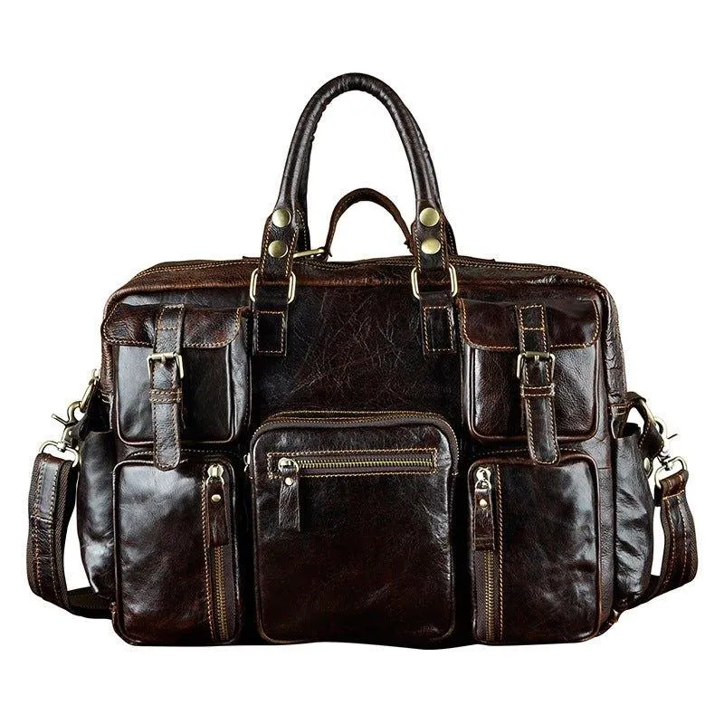 Woosir Vintage Leather Briefcase for Men