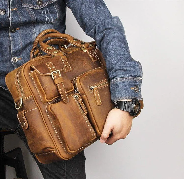 Woosir Vintage Leather Briefcase for Men