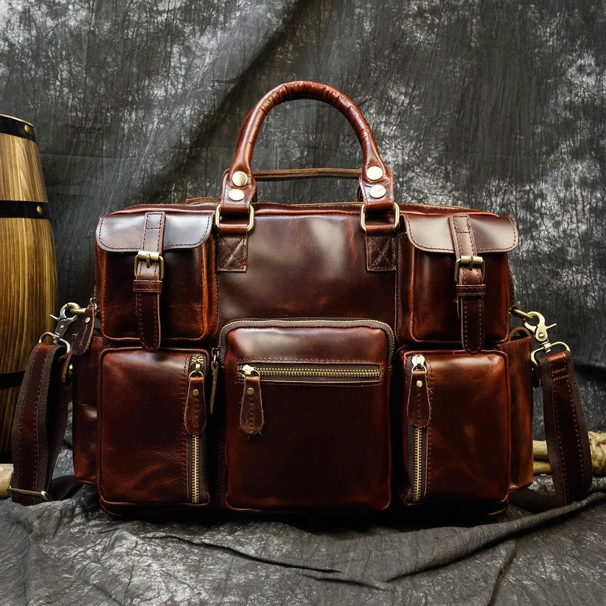 Woosir Vintage Leather Briefcase for Men