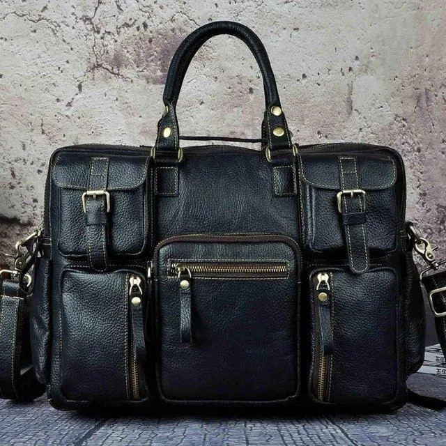 Woosir Vintage Leather Briefcase for Men