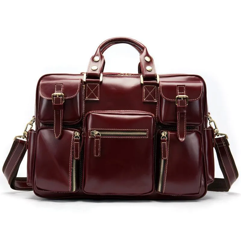 Woosir Vintage Leather Briefcase for Men