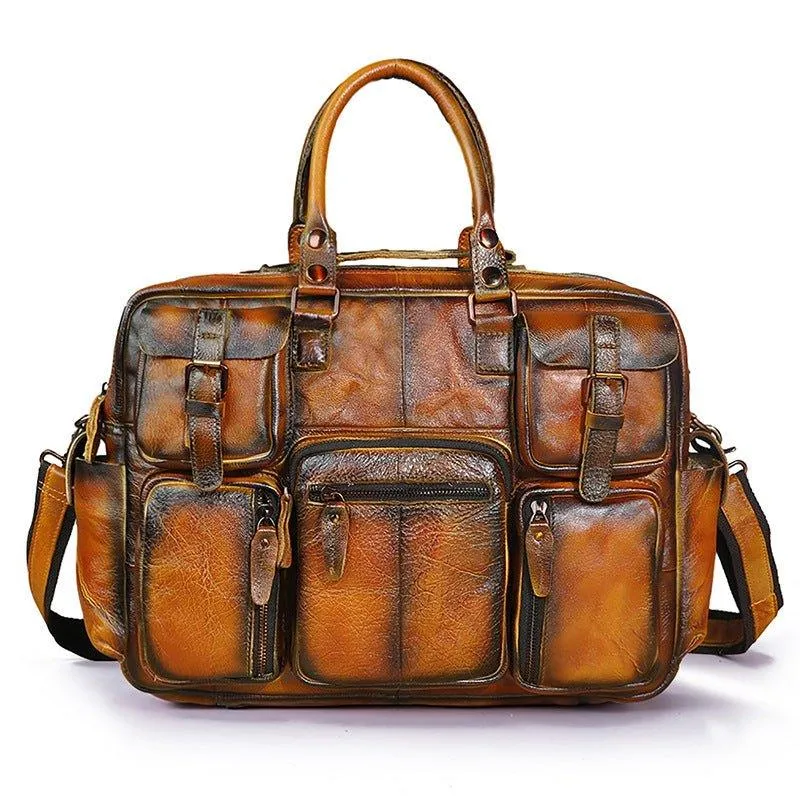 Woosir Vintage Leather Briefcase for Men