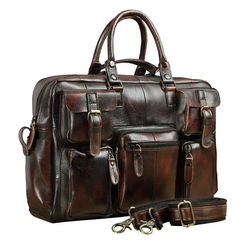 Woosir Vintage Leather Briefcase for Men