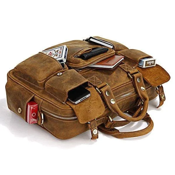 Woosir Vintage Leather Briefcase for Men
