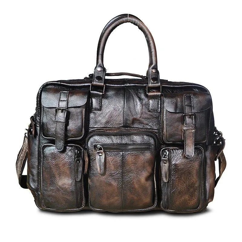 Woosir Vintage Leather Briefcase for Men