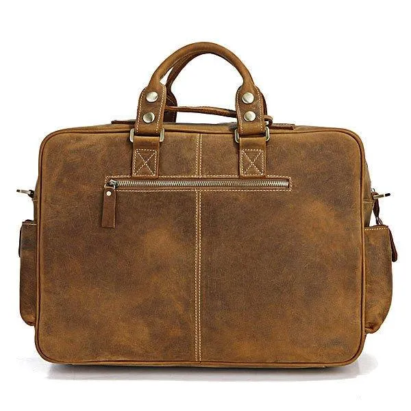Woosir Vintage Leather Briefcase for Men