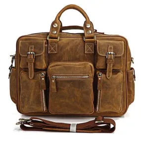 Woosir Vintage Leather Briefcase for Men