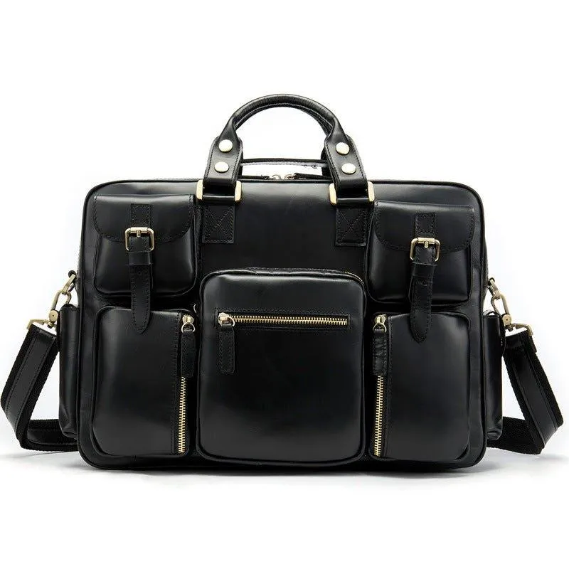 Woosir Vintage Leather Briefcase for Men