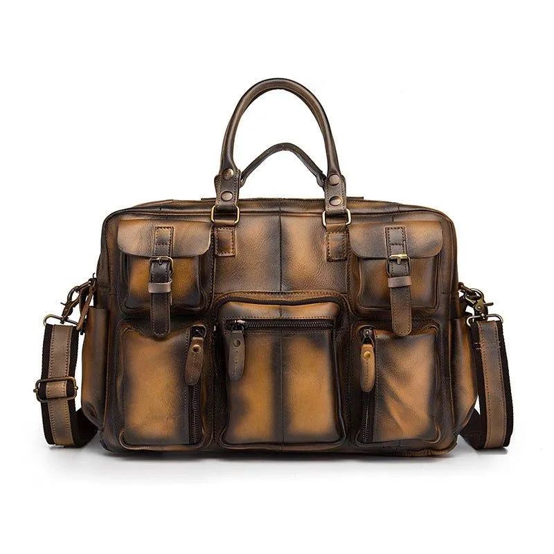 Woosir Vintage Leather Briefcase for Men