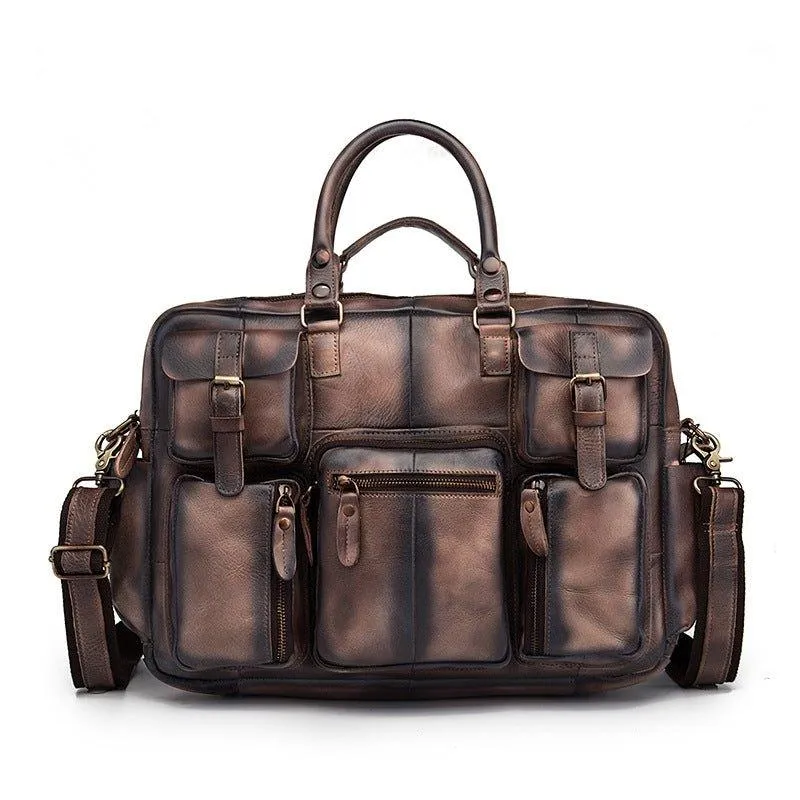 Woosir Vintage Leather Briefcase for Men
