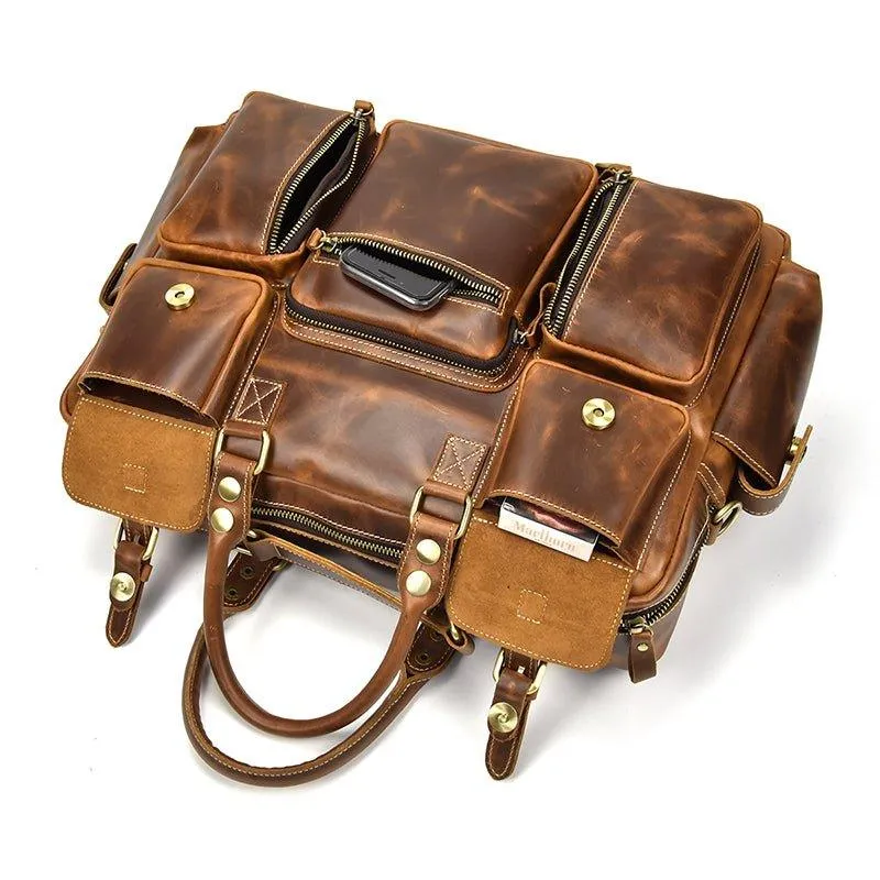 Woosir Vintage Leather Briefcase for Men
